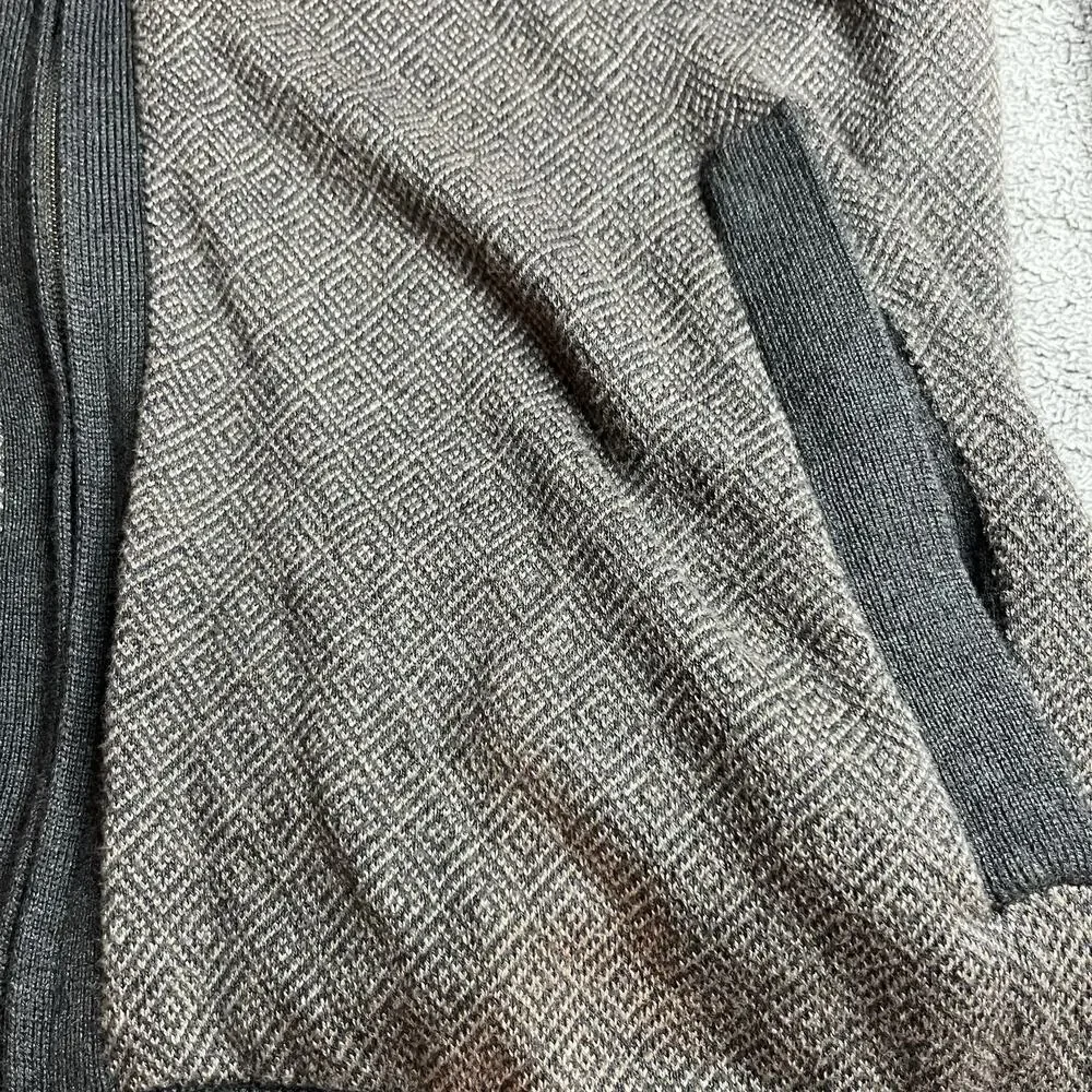 Tommy Bahama Men's M Diamond Springs Full Zip Sweater Jacket Gray Knit Cotton